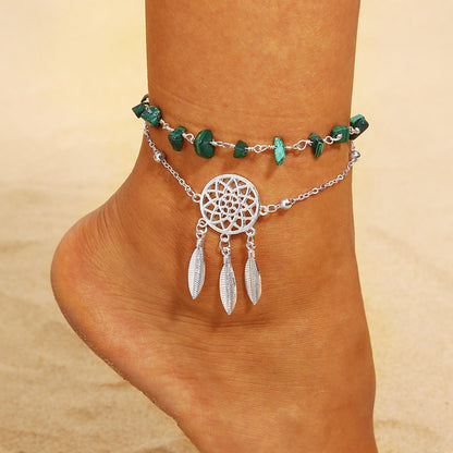 Green dream catcher bracelet
