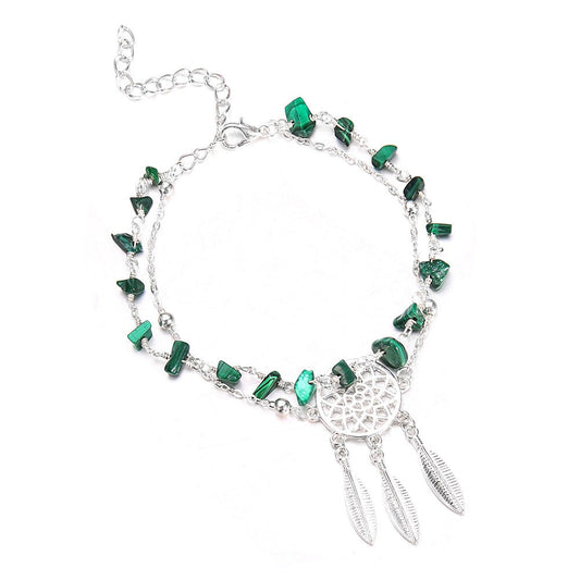 Green dream catcher bracelet