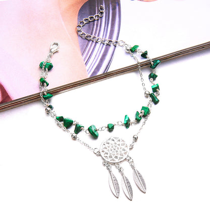 Green dream catcher bracelet