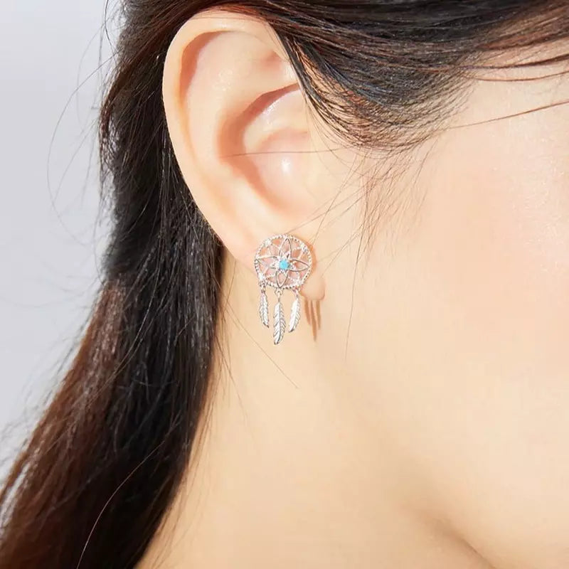 Turquoise Dream Catcher Earrings
