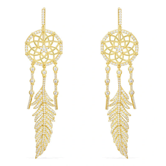 Dream catcher feather earrings