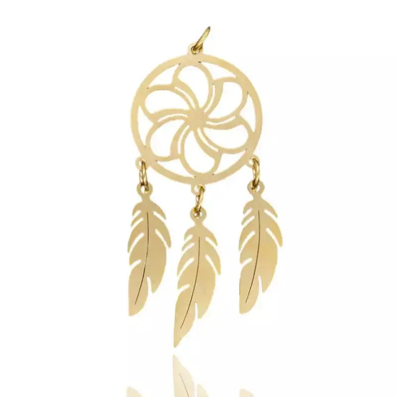 dream catcher gold pendant