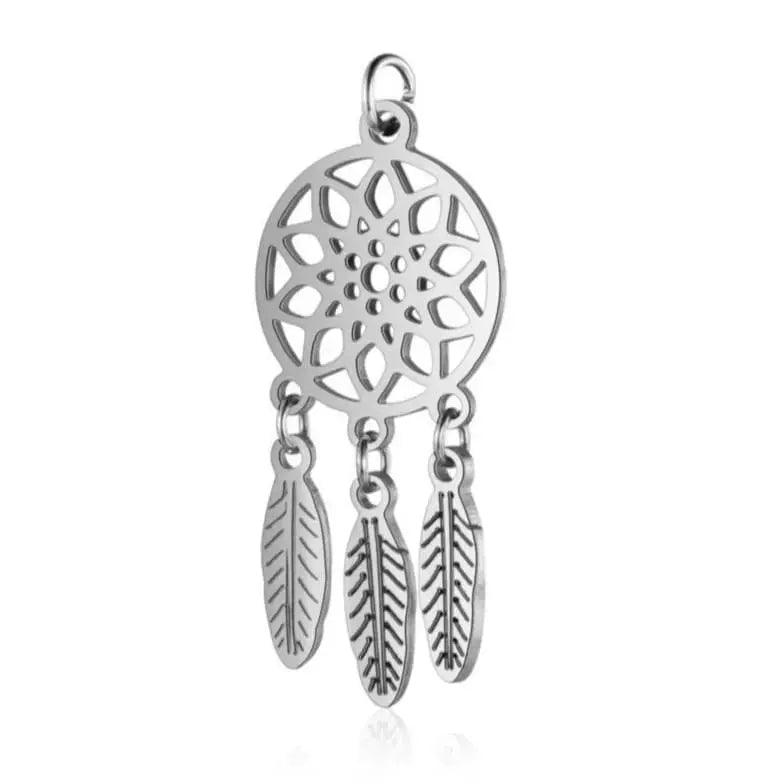 dream catcher pendant silver