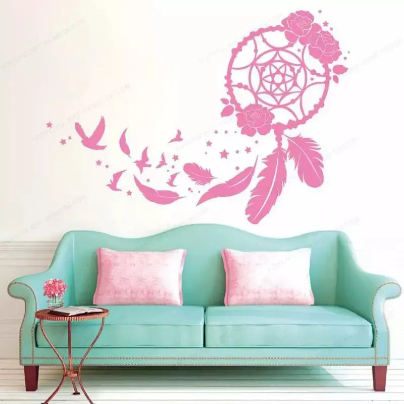 rose dream catcher wall decal
