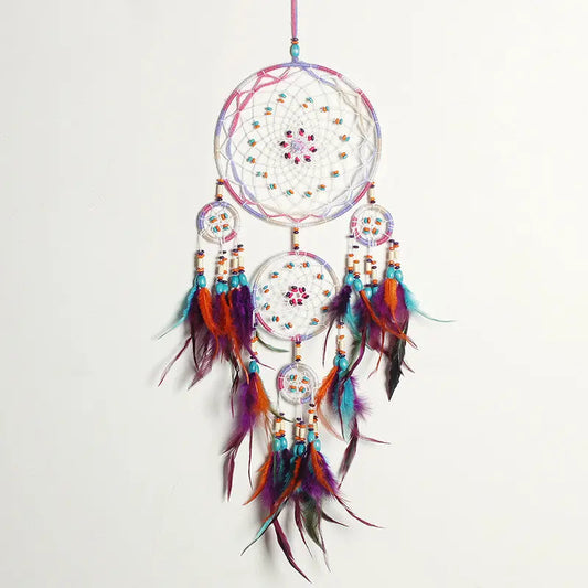 Five rings dream catcher pendant