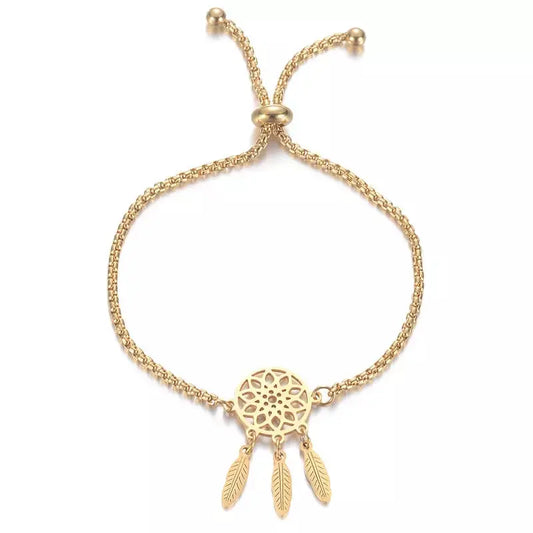 Gold dream catcher bracelet