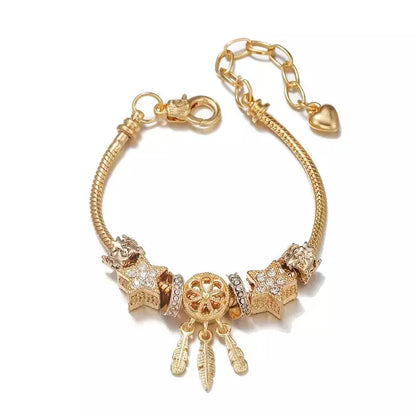 Gold feather bracelet