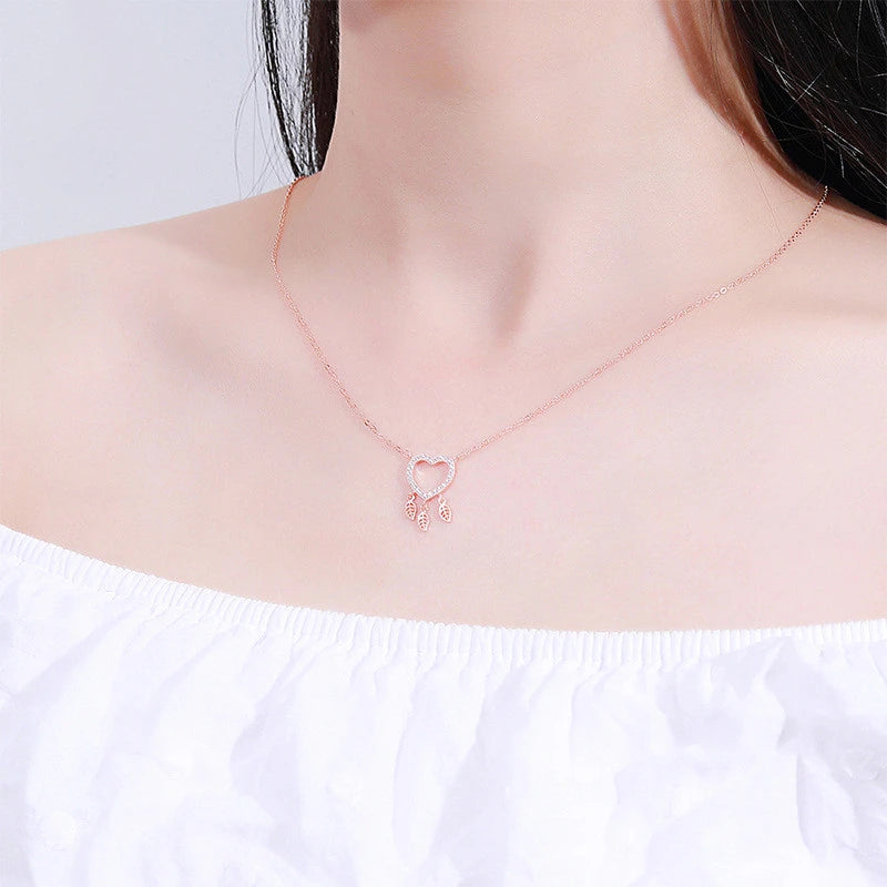 Heart dream catcher necklace
