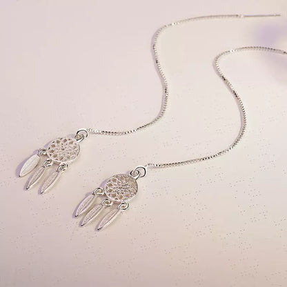 long dream catcher earrings