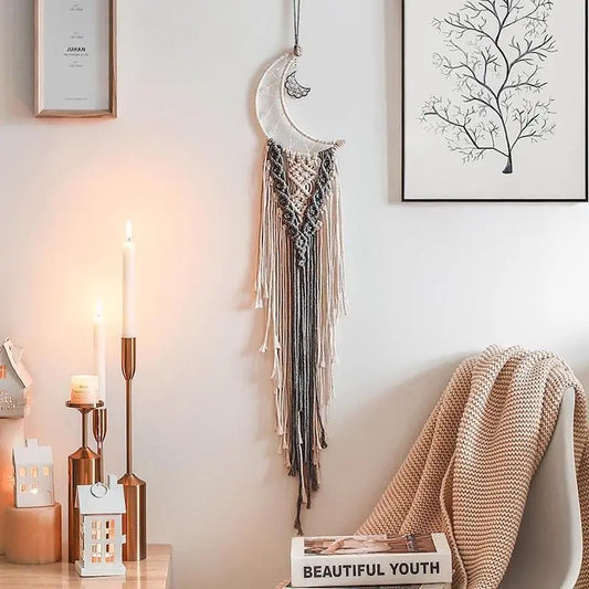 Macrame dream catcher wall hanging