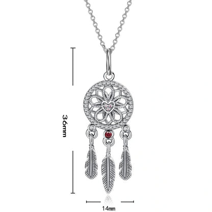 rhinestone dream catcher necklace