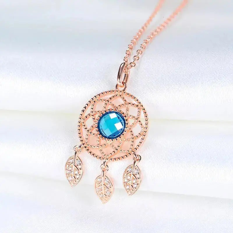 Rose gold dream catcher necklace