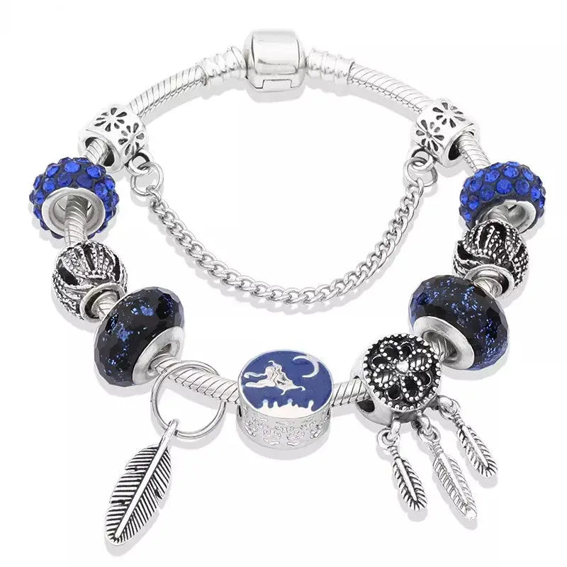 Silver feather bracelet