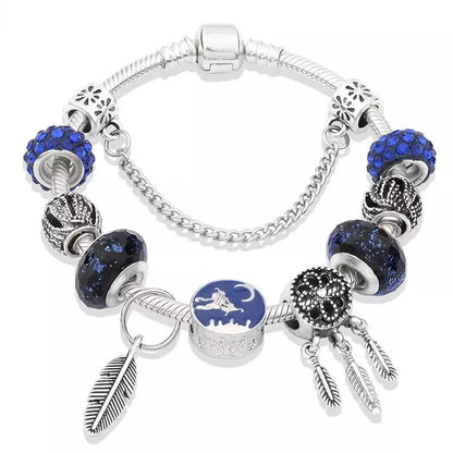 Silver feather bracelet