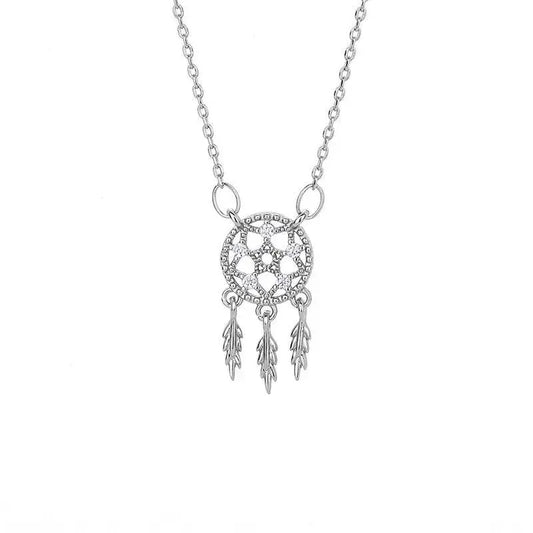 Small dream catcher necklace