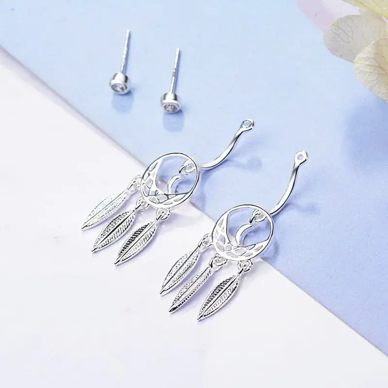 Sterling silver dreamcatcher earrings