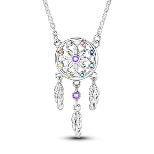 Sterling silver dreamcatcher necklace