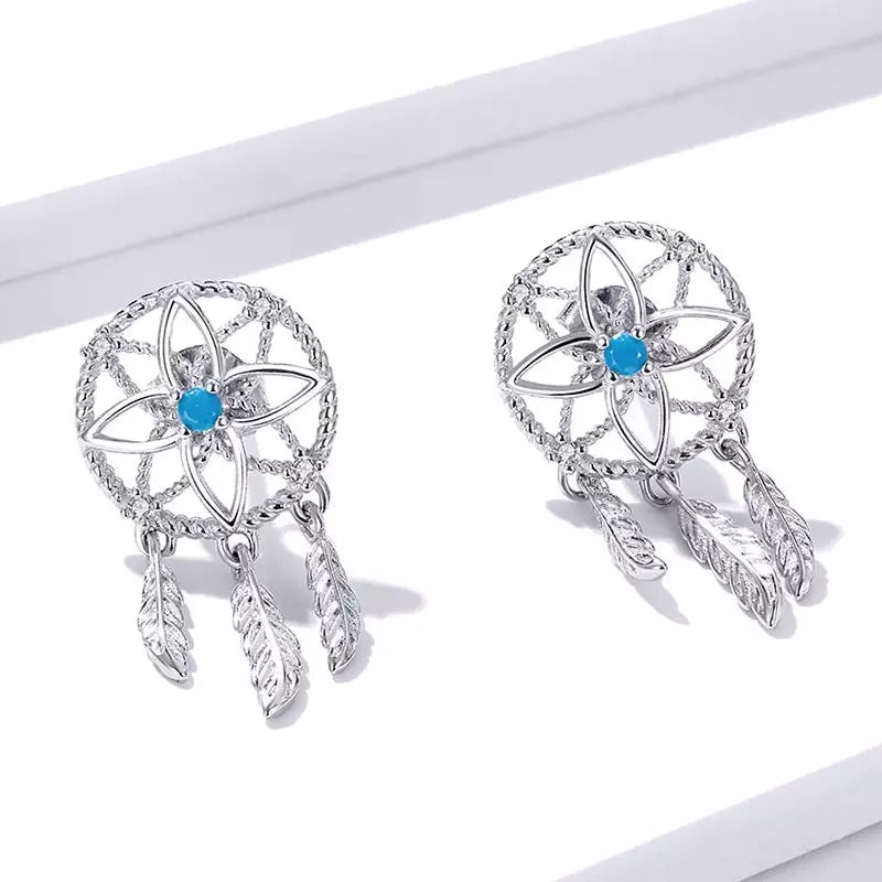 Turquoise Dream Catcher Earrings